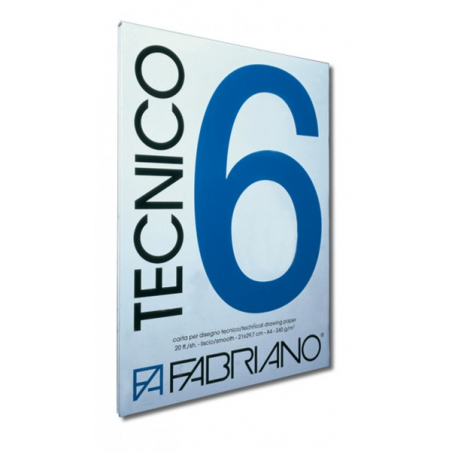 Blocco  Tecnico 6 50x70 Cm Fogli Lisci 240 Gr 20 Fogli - Blocco Collato Su 1 Lato