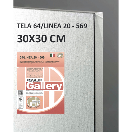 Telaio Telato Cm.30x30 Gallery 20 Tela 569 Cotone/poliestere Grana Fine