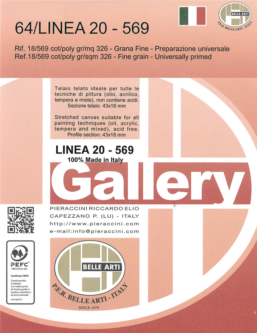 Telaio Telato Cm.30x30 Gallery 20 Tela 569 Cotone/poliestere Grana Fine — immagine 2