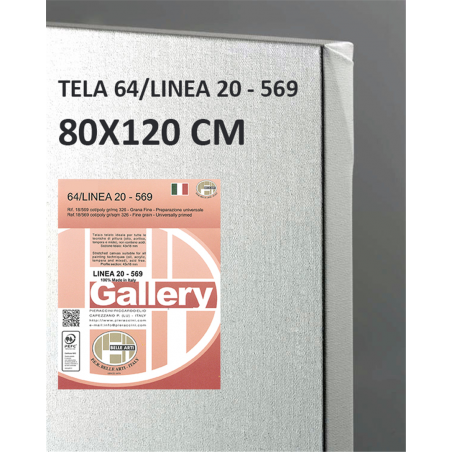 Telaio Telato Cm.80x120 Gallery 20 Tela 569 Cotone/poliestere Grana Fine