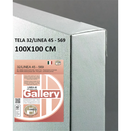 Telaio Telato 100x100 Cm Gallery 45 Tela 569 Grana Fine Cotone/poliestere