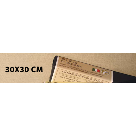 Telaio Telato Cm.30x30 Maxi Black Tela 787 Cotone/poliestere Nera Grana Media