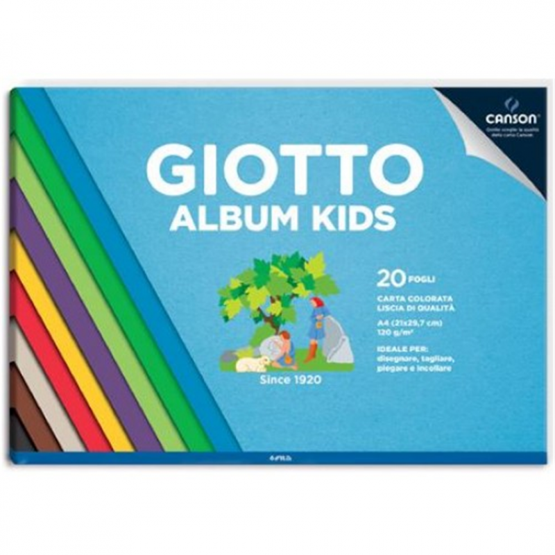 Giotto Album Kids A4 Carta Colorata 20 Fogli 120 Gr. 