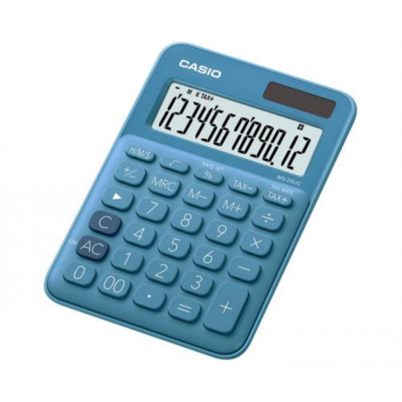 Casio Calcolatrice Ms-20uc 12 Cifre Blu