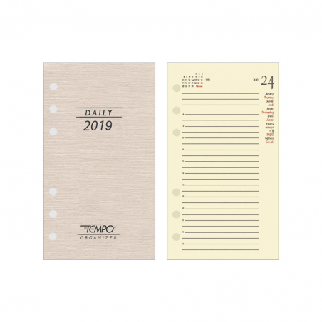 Ricambio Agenda Fori Gg 7,7x12,7cm Carta Avorio