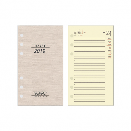Ricambio Agenda Fori Gg 9,5x17cm Carta Avorio