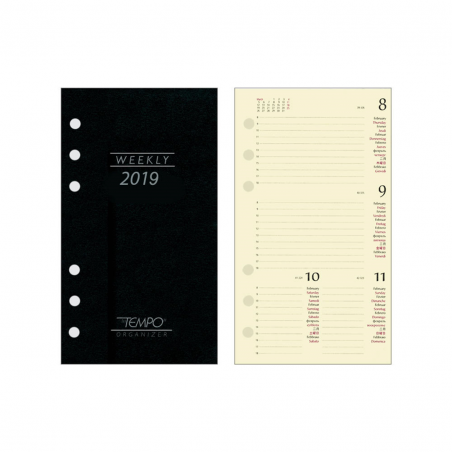 Ricambio Agenda Fori 7g 9,5x17cm Carta Avorio