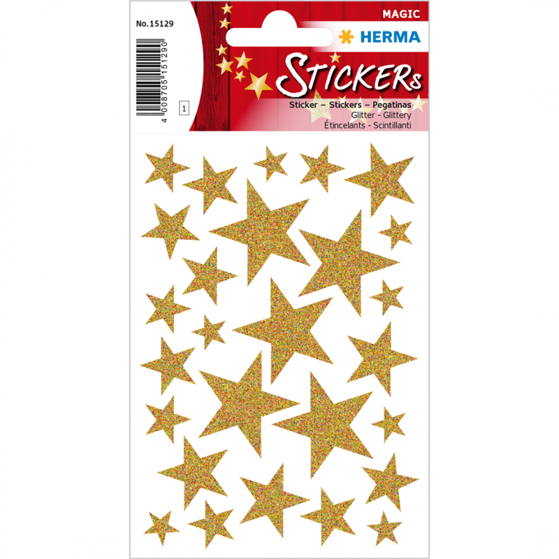 Herma Stickers Adesivi Natale Stelle Mix Oro Glitter
