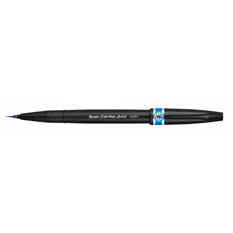 Pentel Art Brush Pen XGFL-117, Pennello Per Arte A Punta Fine, Colore Blu Acciaio
