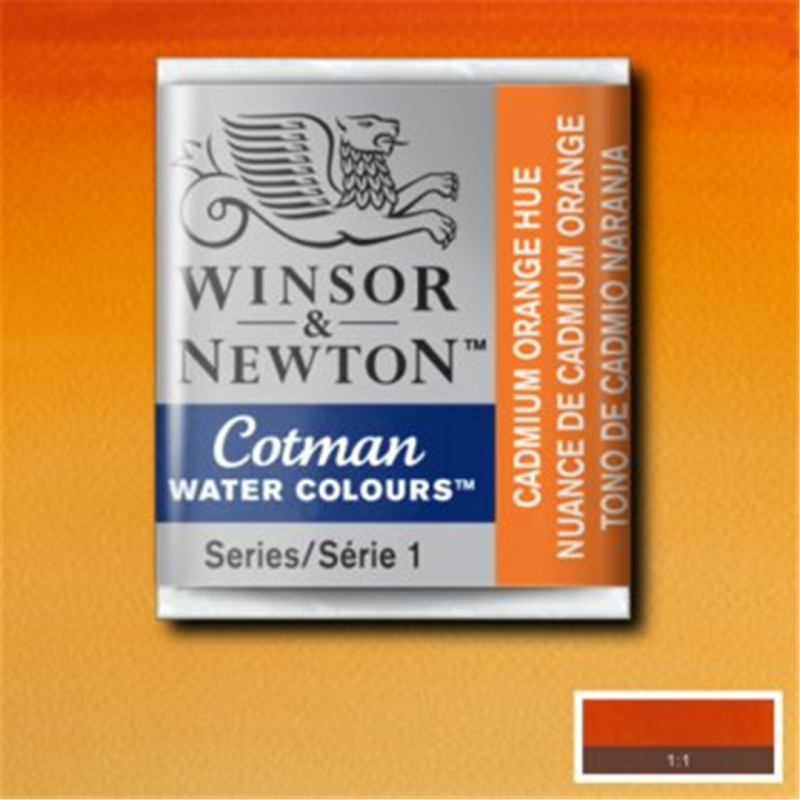Winsor & Newton Cotman Watercolour End 1-2-Color Orange 090 Godet Cadmium