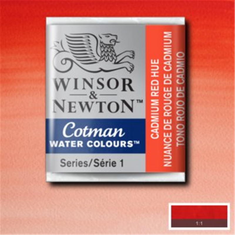 Winsor & Newton Cotman Watercolour End 1-Godet-095 Color 2 Red Cadmium