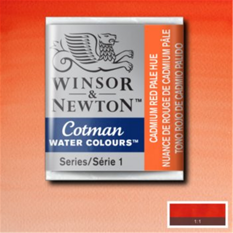 Winsor & Newton Acquarello Fine Cotman 1-2 Godet - Colore 103 Rosso Di Cadmio Chiaro