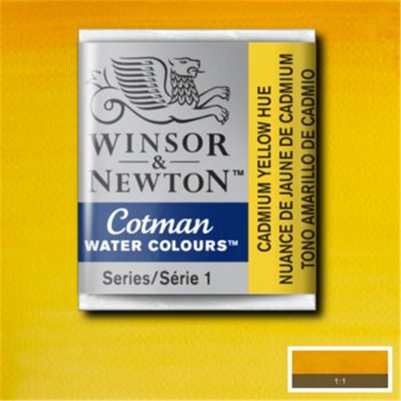 Winsor & Newton Cotman Watercolour End 1-2-109 Yellow Color Godet Cadmium