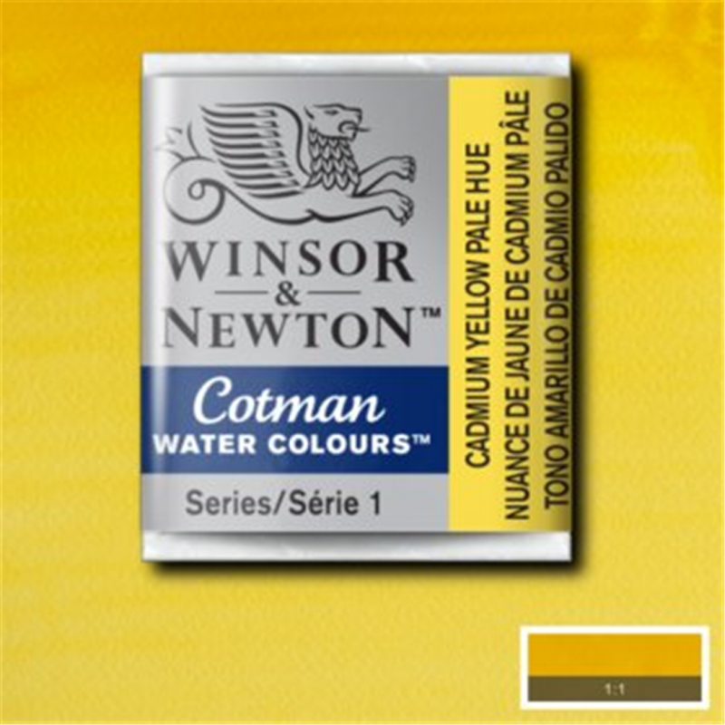 Winsor & Newton Acquarello Fine Cotman 1-2 Godet - Colore 119 Giallo Cadmio Pallido