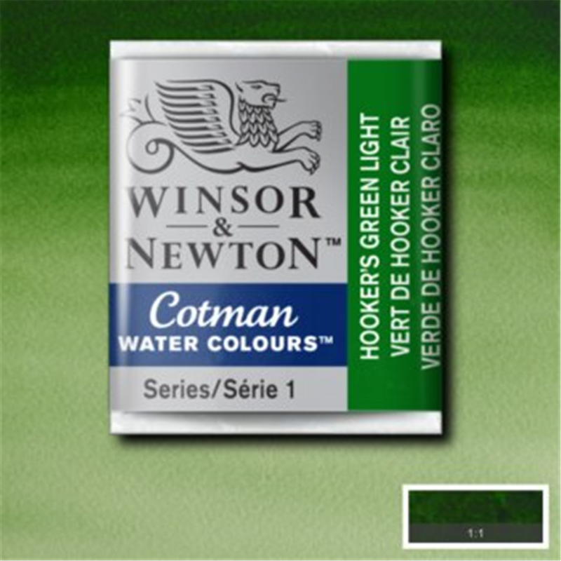 Winsor & Newton Cotman Watercolour End 1-2-314 Green Color Godet Hooker Clear