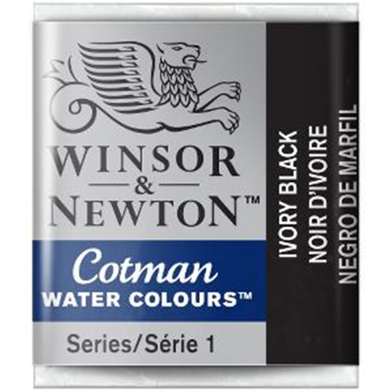 Winsor & Newton Cotman Watercolour End 1-2-331 Color Godet Ivory Black