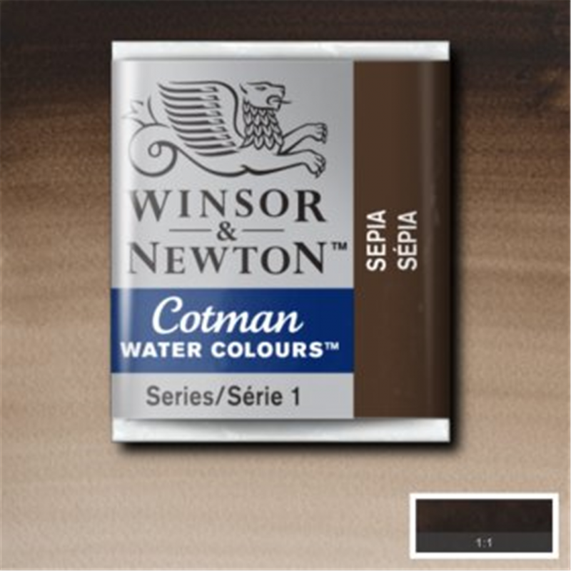 Winsor & Newton Acquarello Fine Cotman 1-2 Godet - Colore 609 Seppia