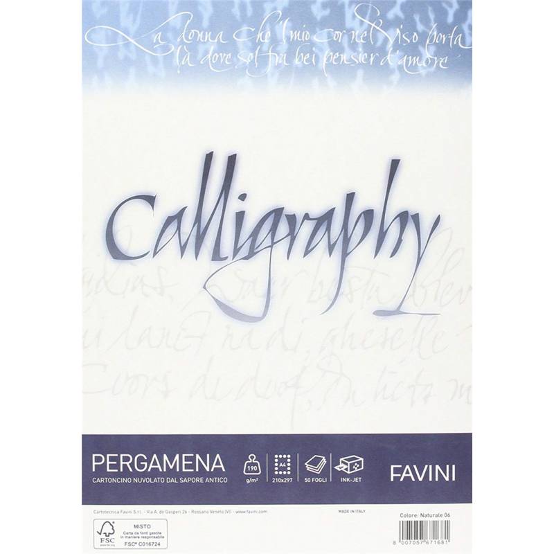 Favini Carta Calligraphy 190gr A4 50fg 06 Naturale