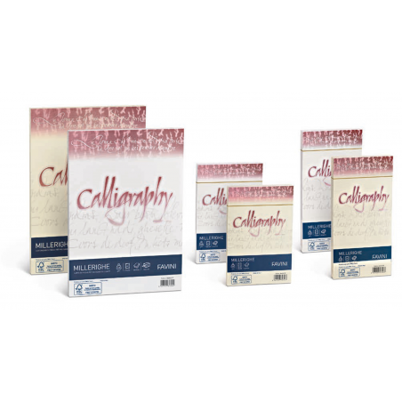 Carta Calligraphy Millerighe 100gr A4 50fg Bianco 01