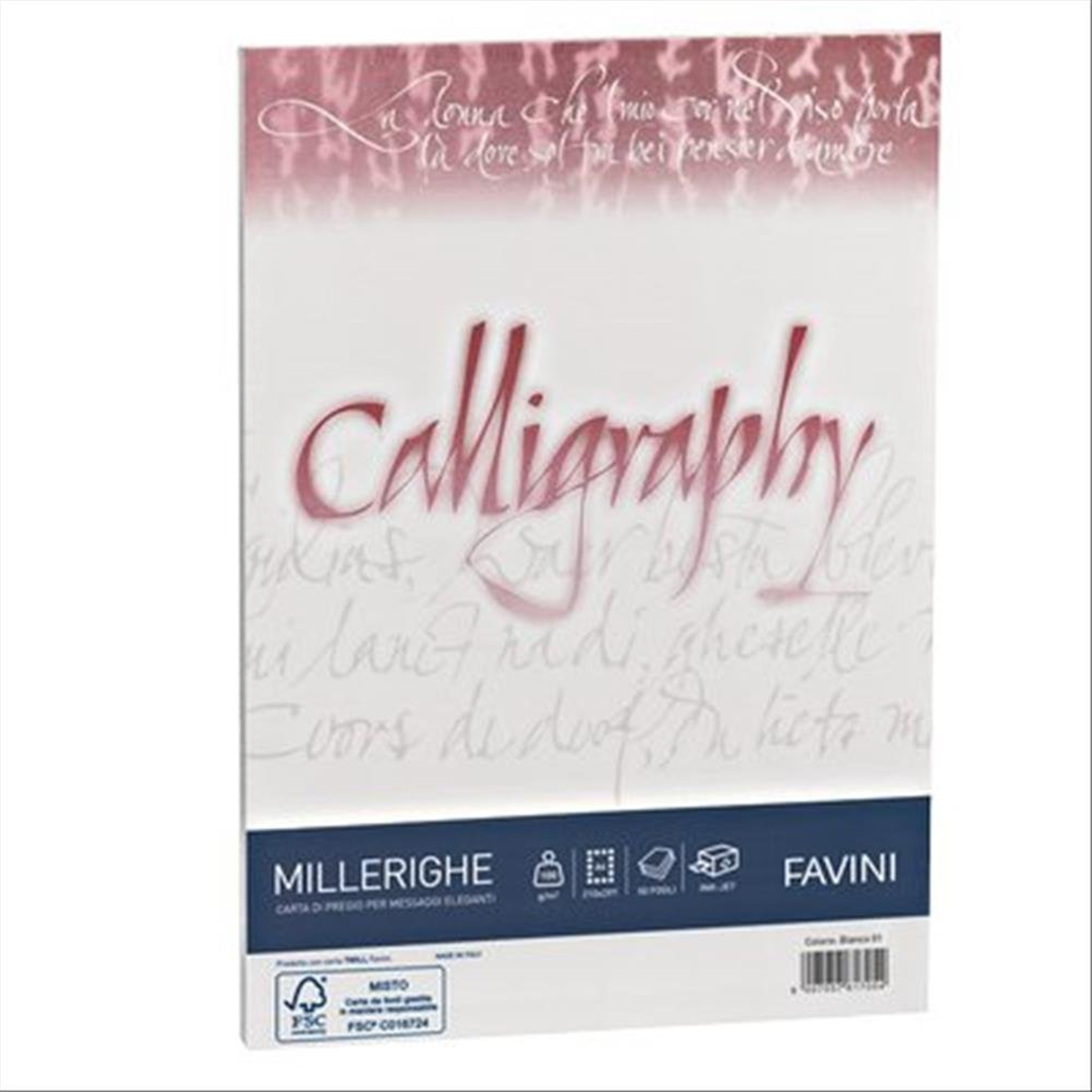 Carta Calligraphy Millerighe 100gr A4 50fg Bianco 01 — immagine 2