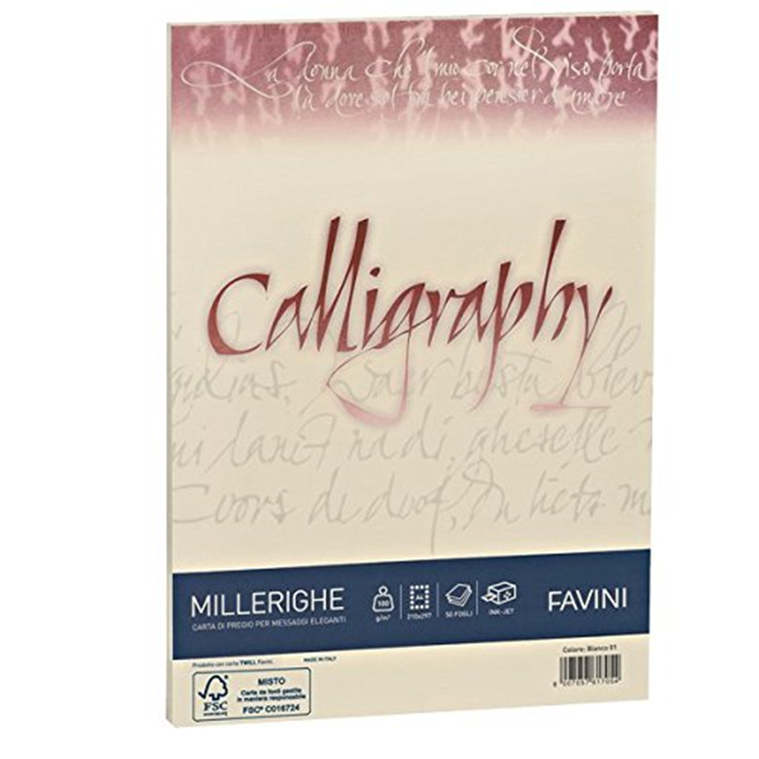 Carta Calligraphy Millerighe 200gr A4 50fg Avorio 02 — immagine 2