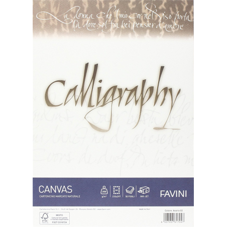 Carta Calligraphy Canvas 200gr A4 50fg Avorio 02