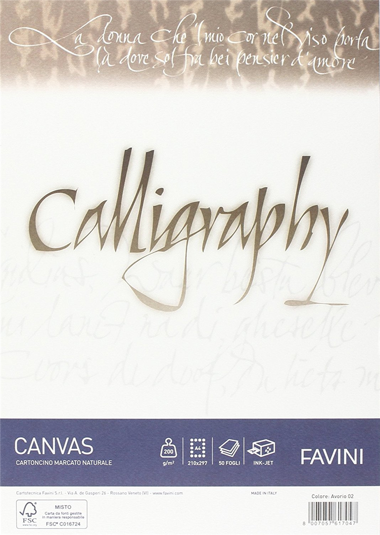 Carta Calligraphy Canvas 200gr A4 50fg Avorio 02 — immagine 2