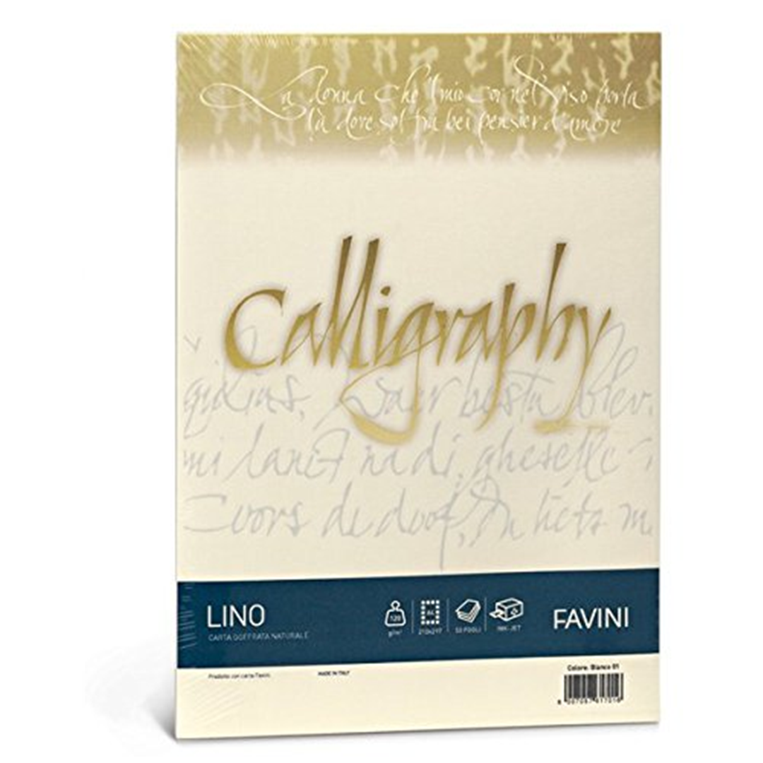 Carta Calligraphy Lino 200gr A4 50fg Avorio 02 — immagine 2