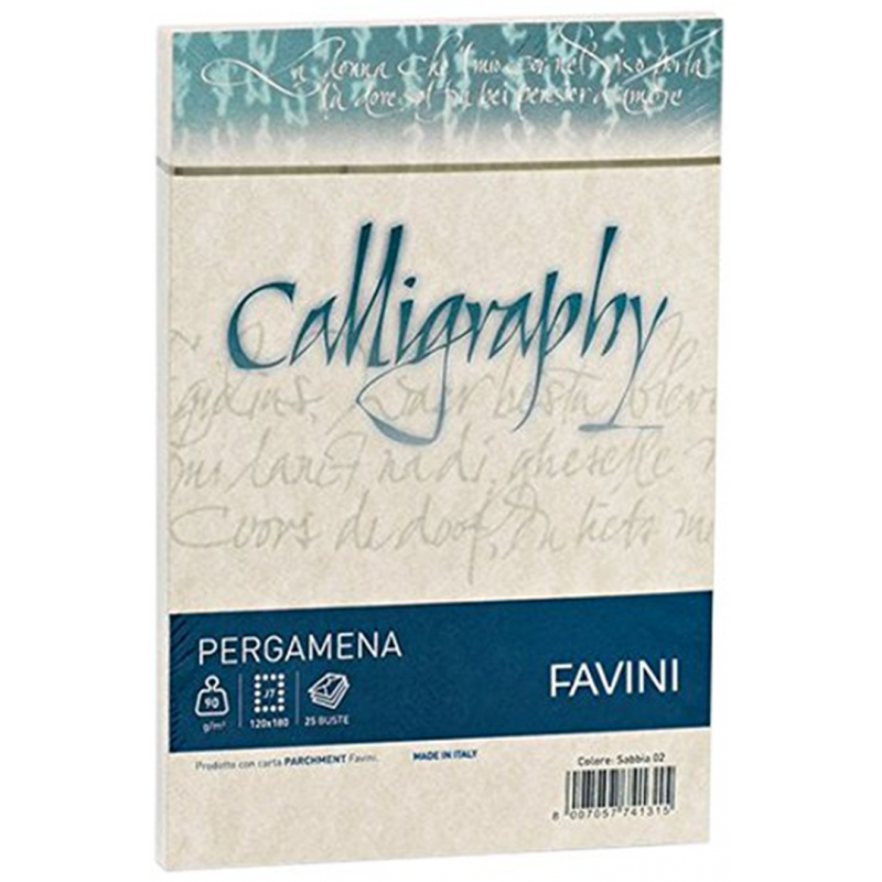 Favini 25 Buste Calligraphy 02 Sabbia 12x18cm 90gr
