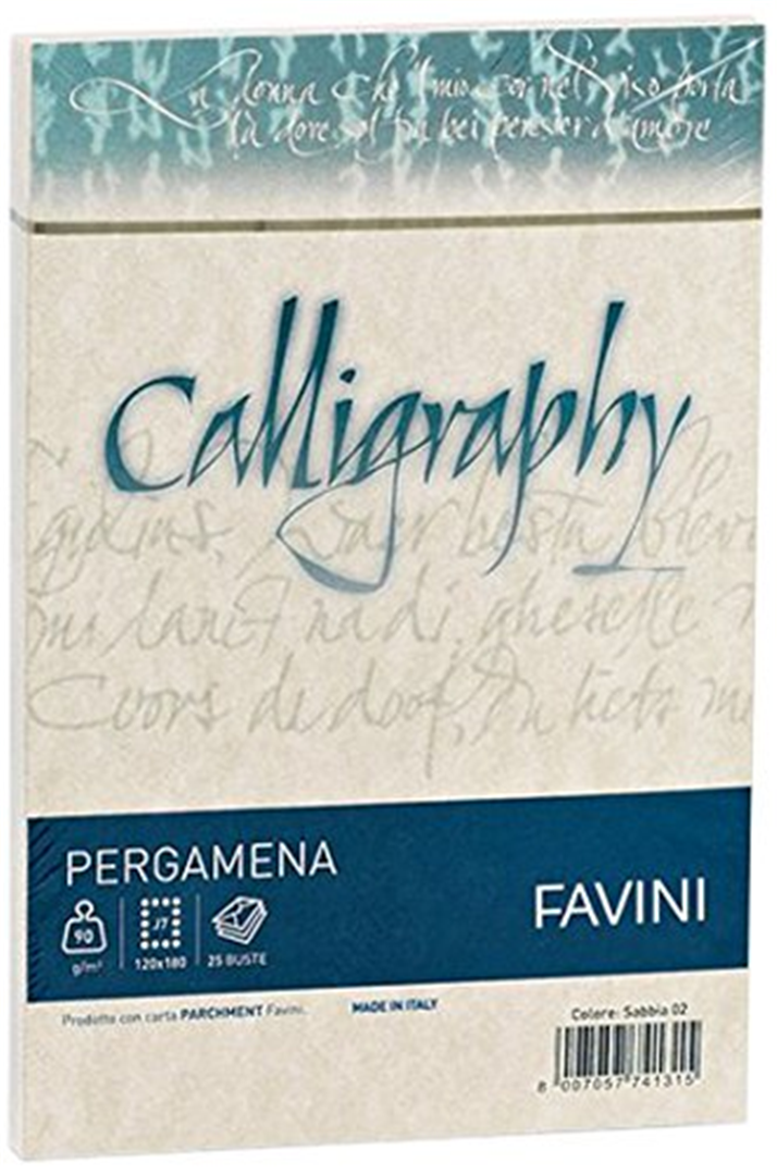 25 Buste Calligraphy 02 Sabbia 12x18cm 90gr — immagine 2