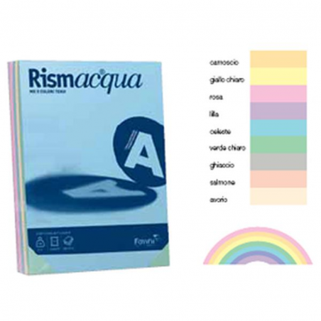 Carta Rismacqua 140gr A4 200fg Assortito In 5 Colori