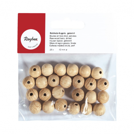 Palline Legno Ø 12 Mm Blister Pezzi 25