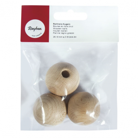 Palline Legno Ø 35mm Blister Pezzi 3