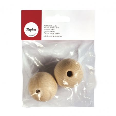 Palline Legno Ø 40 Mm Blister Pezzi 2