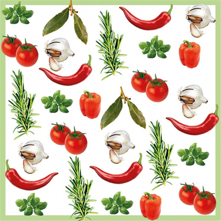 Tovagliolo 33x33 Carta Decorato  Vegetables