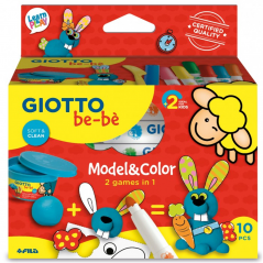 Giotto Be-Be' Set Model&color  2 Giochi In 1 4 Soggetti Irresistibili