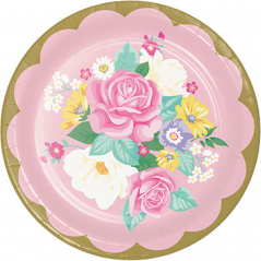 Creative Converting Piatto Carta  23cm 8pz Floral Tea Party