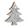 Confetti Tree 2,5x3x0,3 Cm Glitter Silver 36pcs | Selezione Vertecchi