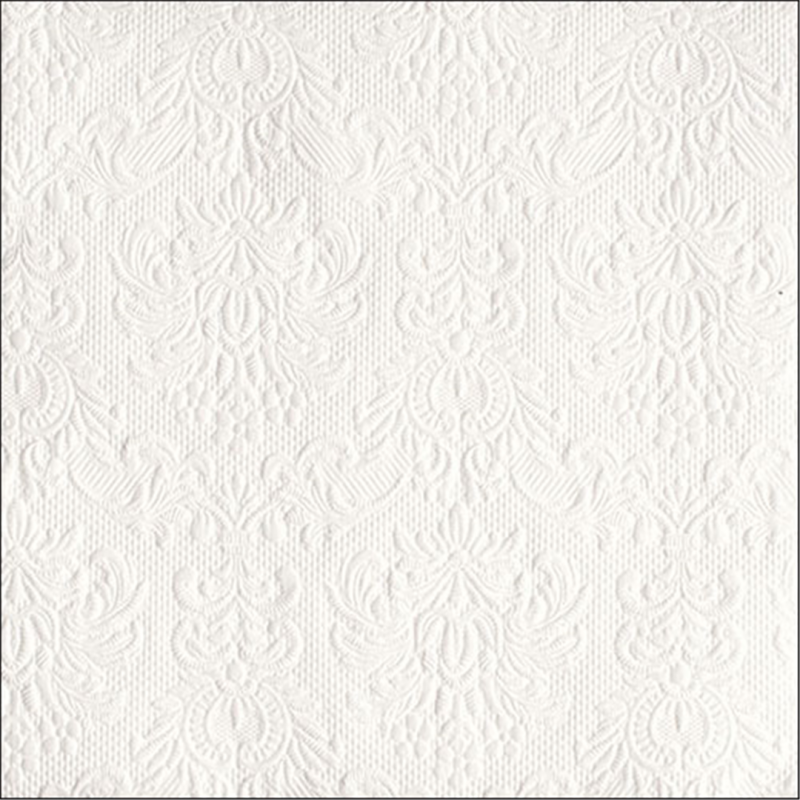 Ambiente Tovagliolo 33x33 Carta Decorato Elegance Bianco White