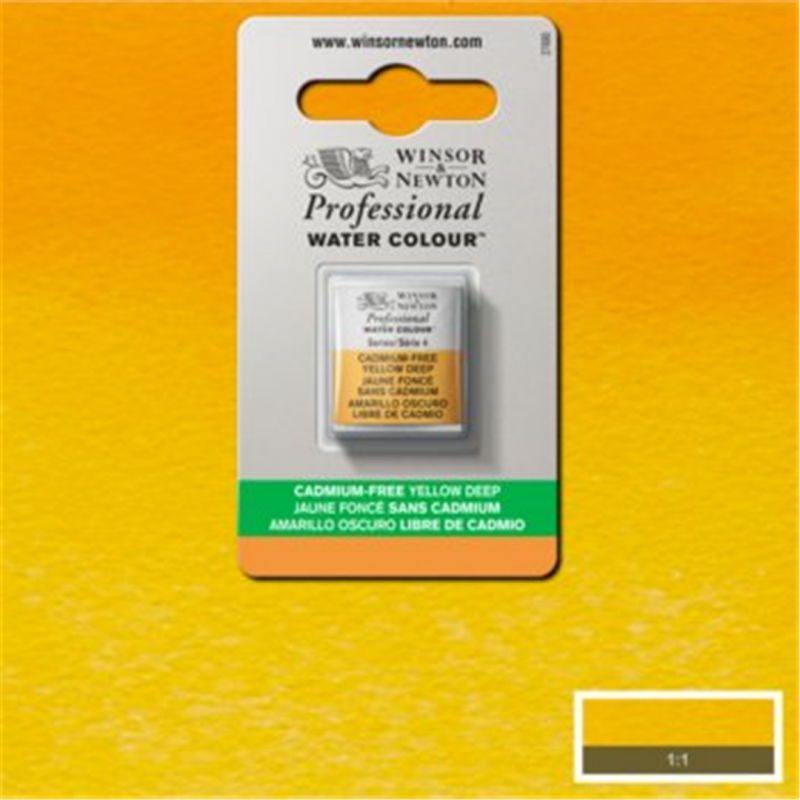 Winsor & Newton Professional Water Colour 1/2 Godet Awc Serie 4 - Colore 891 Giallo Scuro Privo Di Cadmio