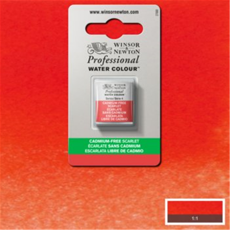 Winsor & Newton Professional Water Colour 1/2 Godet Awc Serie 4 - Colore 903 Scarlatto Privo Di Cadmio