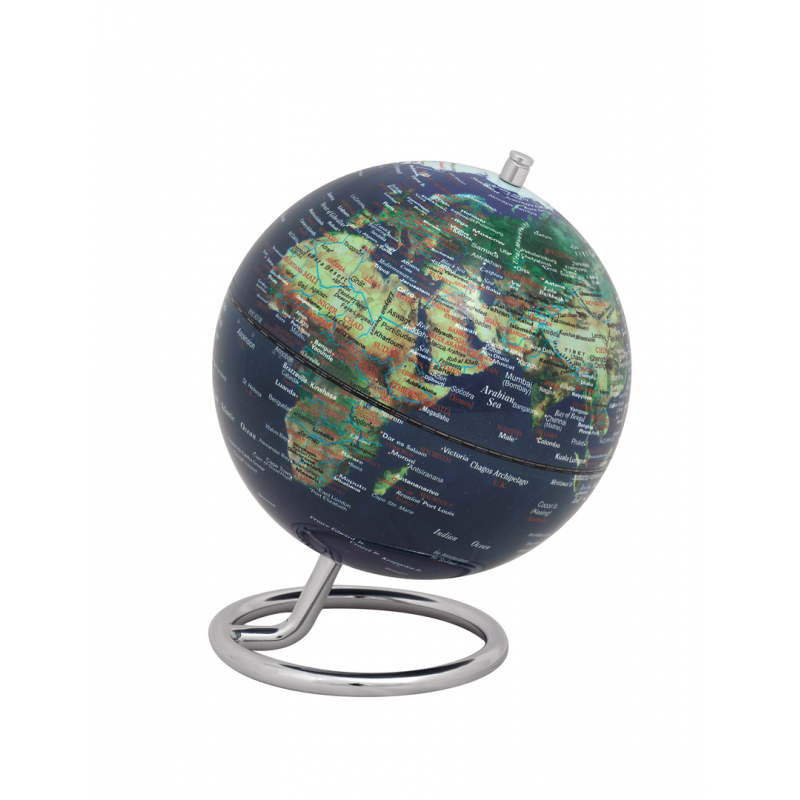 Emform Mini Mappamondo 13,5x17 Galilei Blu Scuro Sfondo Continenti Fisico