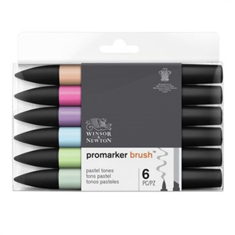 Winsor & Newton Promarker Brush Pezzi 6 Pastel Tones
