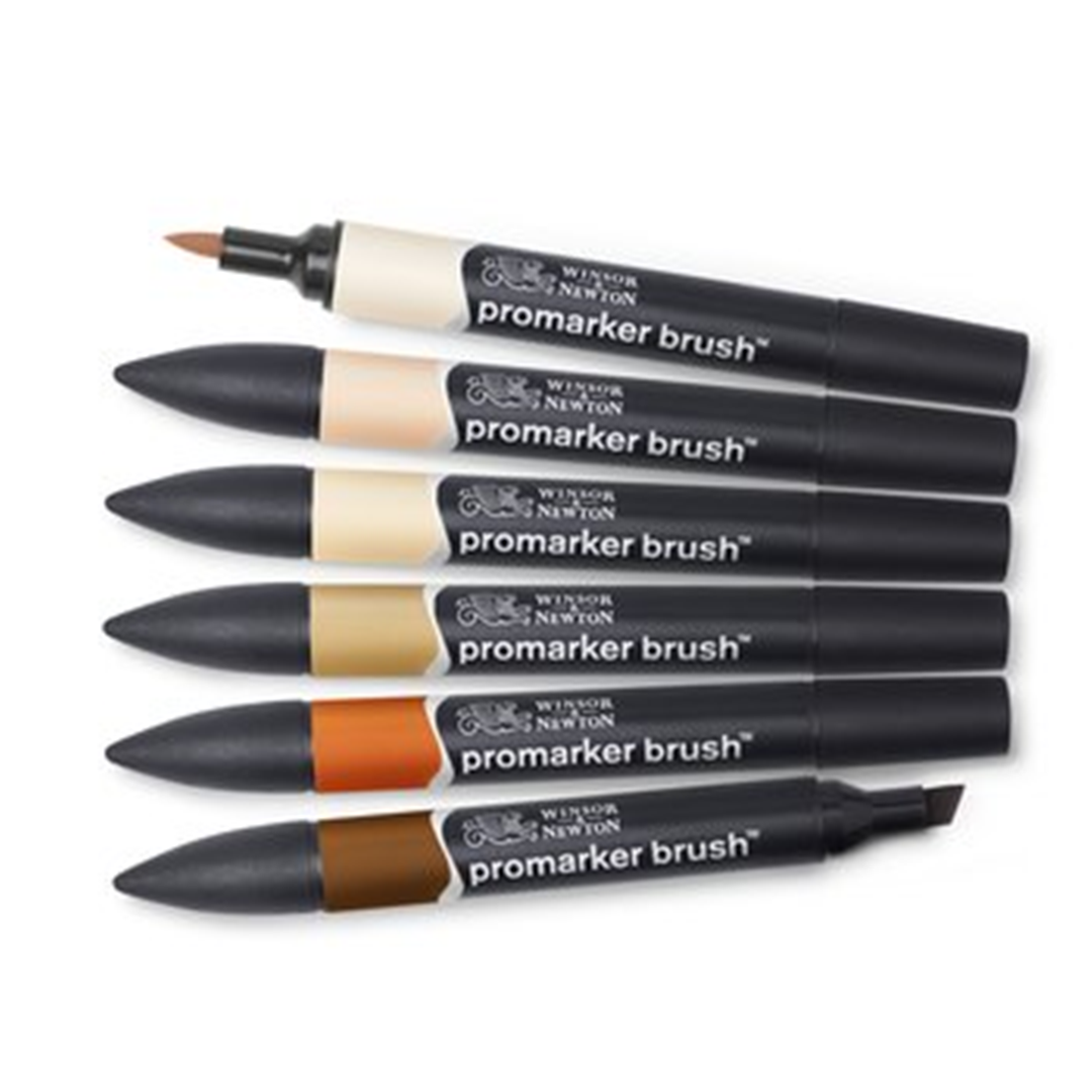Confezione Promarker Brush Pezzi 6 Toni Per La Pelle Set 1 — immagine 3