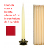 8 Pcs Pack Conical Candle Lacquered Red 40cm | Selezione Vertecchi