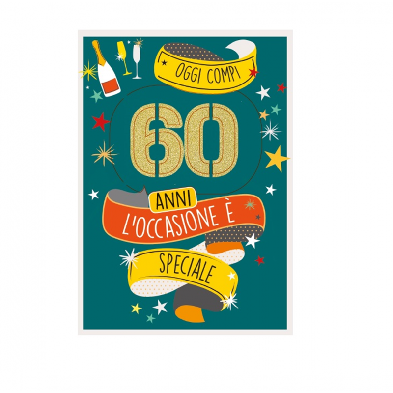 60 Anni Di Biglietto Di Auguri Per Il Compleanno Illustrazione