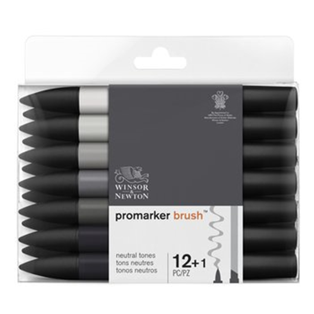 Confezione Promarker Brush Pezzi 12 + 1 Toni Grigi — immagine 2