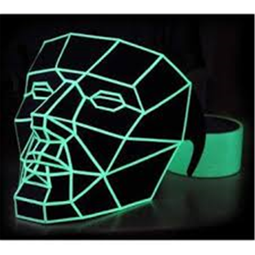 Lukglo Nastro Adesivo Fluorescente Di Carta Bianca Che Si Illumina Al Buio 5mt X 5x2.5 Cm — immagine 4