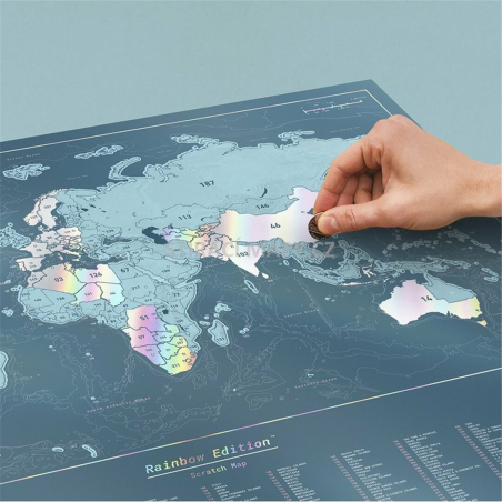 Rainbow Edition Map Iridescent Laminate 59.5cm | Luckies Of London Ltd