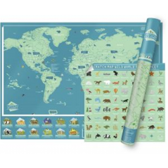Luckies Of London Ltd Cartina Geografica Map Wil World Animali 